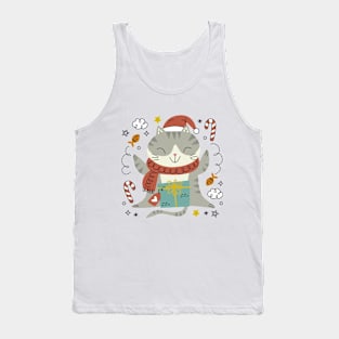 Meowy Christmas Cat Tank Top